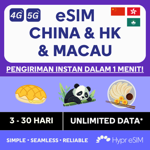 Jual China, Hong Kong, Macau eSIM - Data Unlimited 3 - 30 Hari - KIRIM ...
