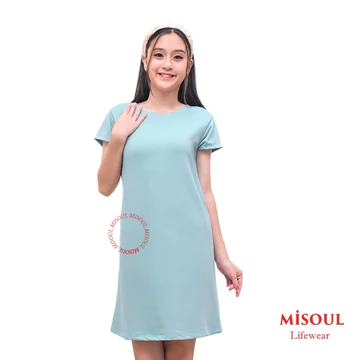 MiSoul Dress Wanita Premium Pendek Motif Polos Bahan Babyterry Daster Midi Hani