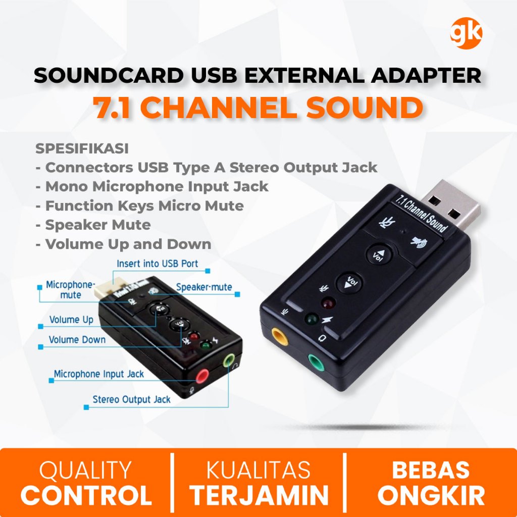 Sound Card USB Channel Soundcard Converter Audio Jack