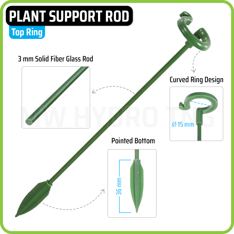 Jual Plant Support Rod with Top Ring - 3 mm Solid Fiberglass | Tiang ...