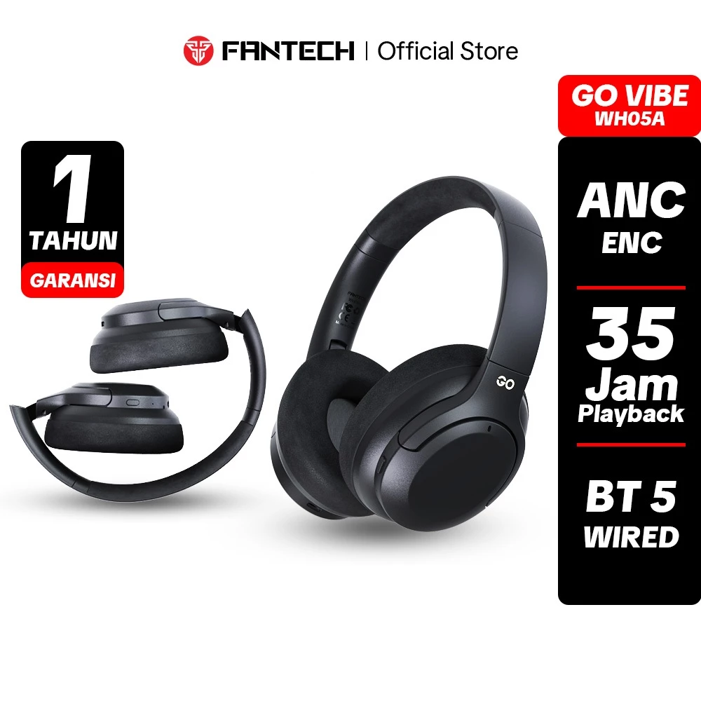Fantech GO Headphone ANC Wireless Bluetooth 5.3 with Noise-Cancellation Headset GO VIBE WHO5A
