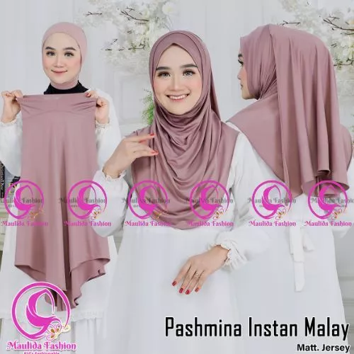 Pashmina Instan Malay Seira Kaos spandek Jersey Hijab Instan Kekinian