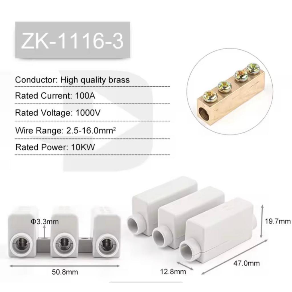 Jual Terminal Block ZK-1116-3 / EX-1116-3 High Power Splitter 1000V ...