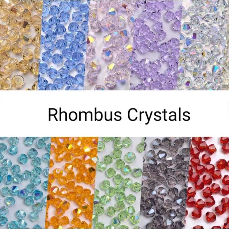 Jual Ecer 20pcs Rhombus 4mm Kerucut bicone Ceko k9 AAA 3A Kristal ...