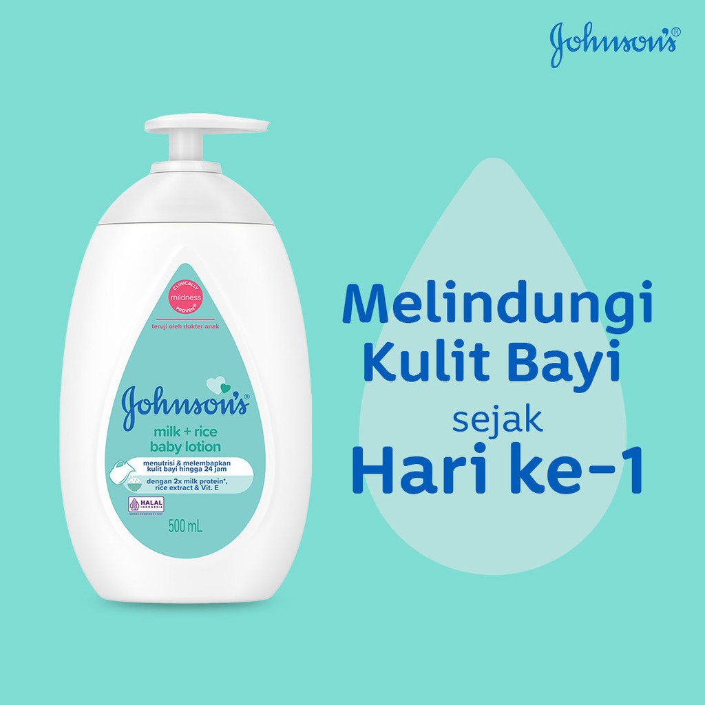 Jual Johnson's MIlk & Rice Baby Lotion 500ml | Shopee Indonesia