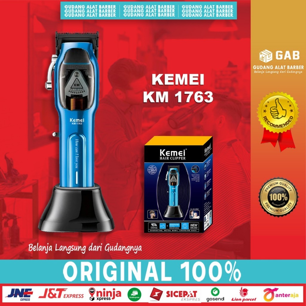 Jual Clipper Rambut Kemei KM 1763 Alat Cukur Pangkas Rambut Elektrik ...