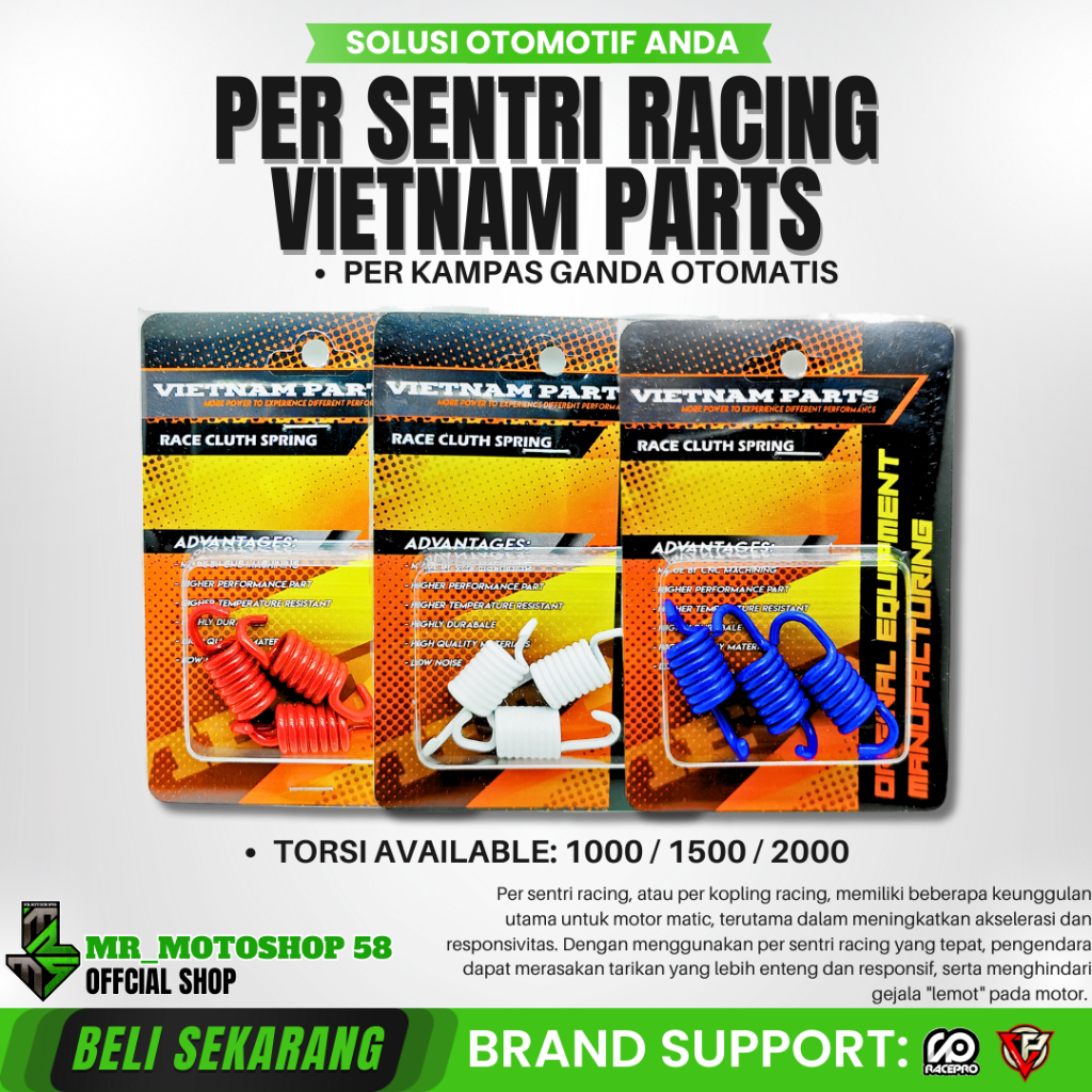 Jual PER SENTRI RACING VIETNAM PARTS PER KAMPAS GANDA OTOMATIS PER CVT ...