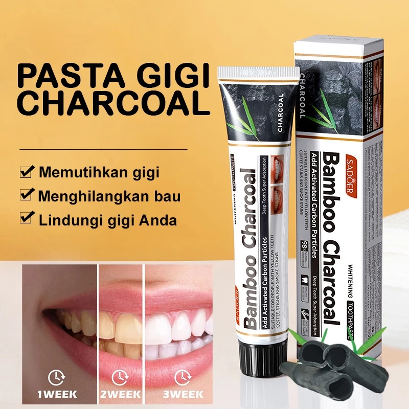 Bamboo Charcoal Tooth Paste Pasta Gigi Arang Sadoer Pemutih Gigi Kuning Dan Perontok Karang Gigi | AutoStock
