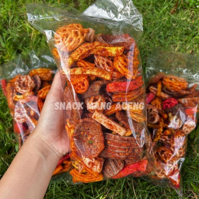 Jual Kerupuk rongsok kerupuk campur seblak mix warna warni pedas cikruh ...