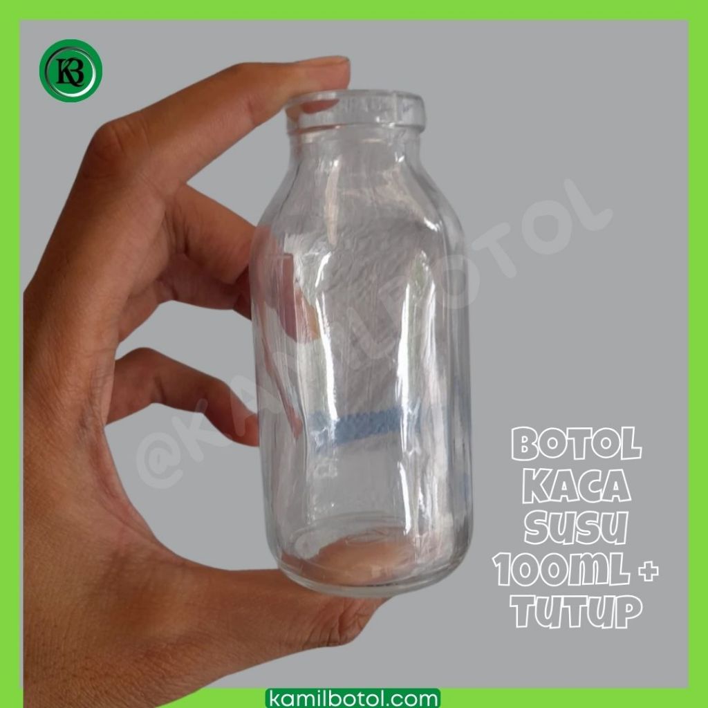 Jual Botol Susu Kaca Botol Asi Kaca 100ml + Tutup | Shopee Indonesia