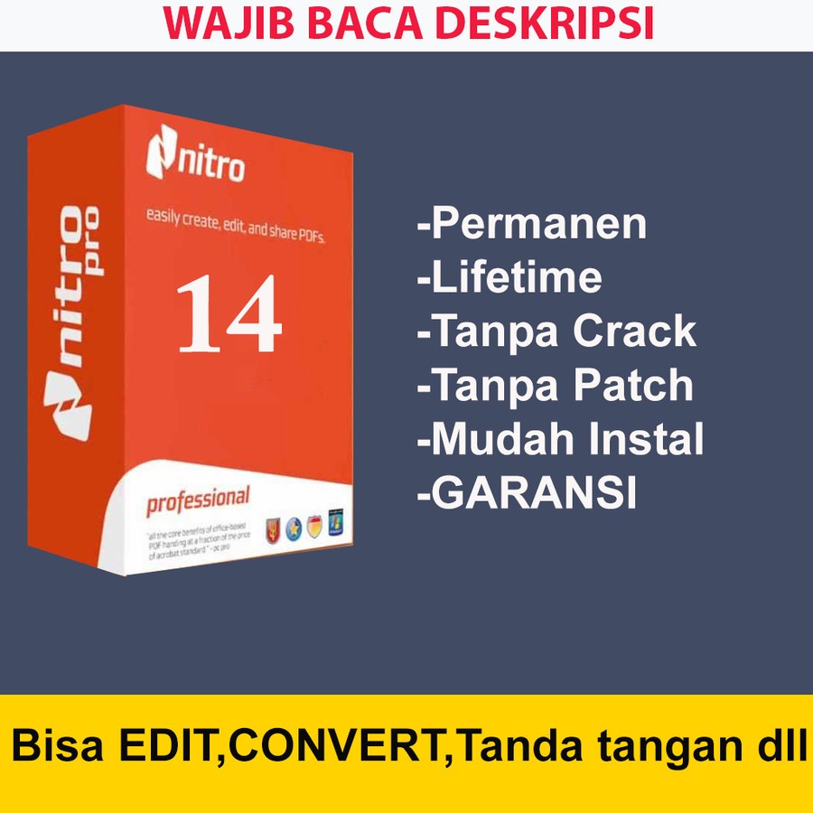 Jual Nitro PDF 14 Pro lifetime permanen Win10/11 | Shopee Indonesia