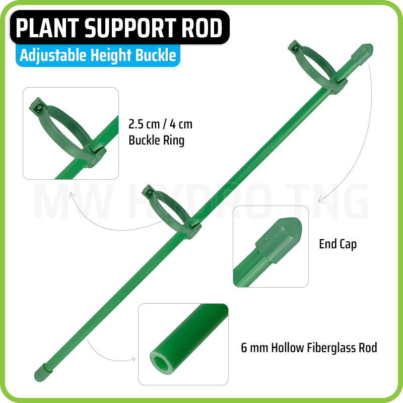 Jual Plant Support Rod with Adjustable Height Buckle Ring - 6 mm Hollow ...