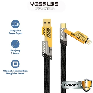 Kabel data YESPLUS YS-899 4IN1 Convertible Metal Fast DataCable 65W ft USB C USB A Multiple Charging
