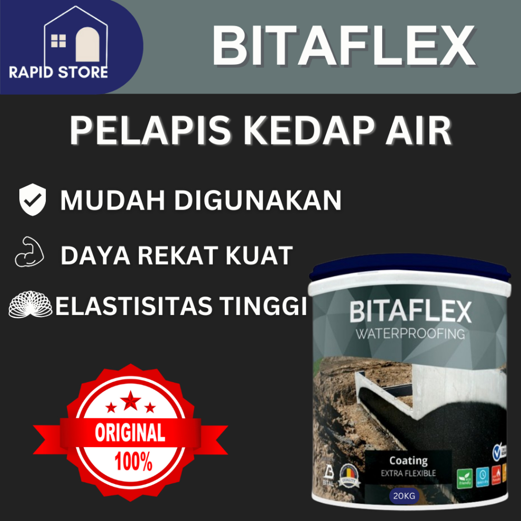 Jual Bitaflex Waterproofing Coating 20kg pail (Pelapis Anti Bocor ...