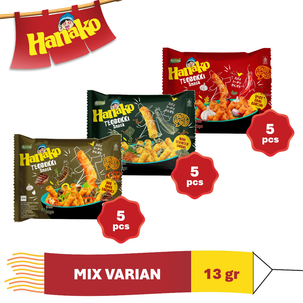 Jual Hanako Snack Teobokki Mix Varian 15 x 13 gr | Shopee Indonesia