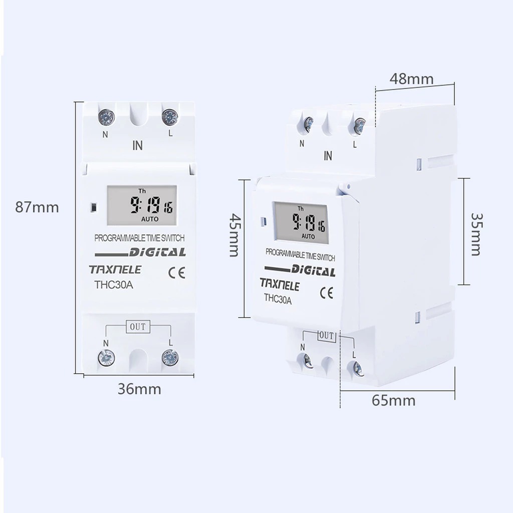 Jual Digital TIME SWITCH Relay Timer Control AC 220V THC30A Din Rail 2 ...