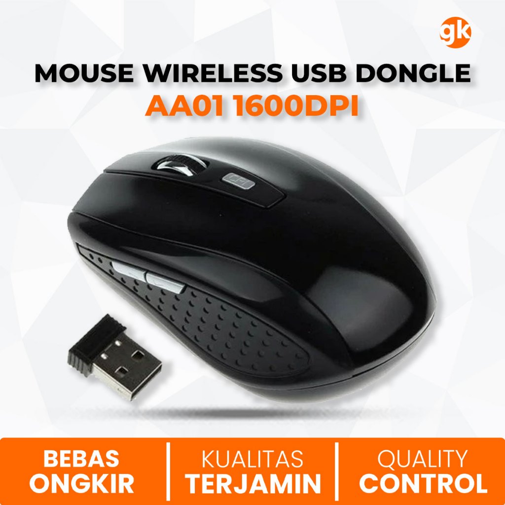 Jual Mouse Wireless Gaming 2.4Ghz AA01 Dongle USB 10 Meter DPI Control ...