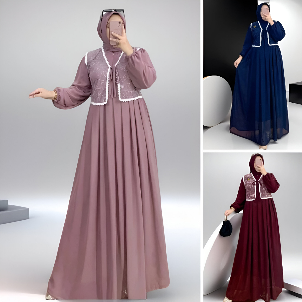 Jual H02 GAMIS BROKAT MIX ROMPI UKURAN JUMBO SIZE XL-XXL | GAMIS BROKAT ...