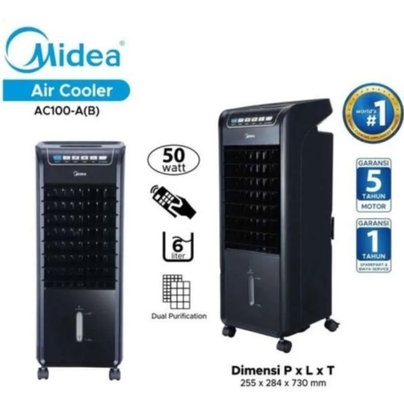 Jual Midea AC100AB Cooling Tower Fan 6L 2Cool Pack 50W Plus Remote ...