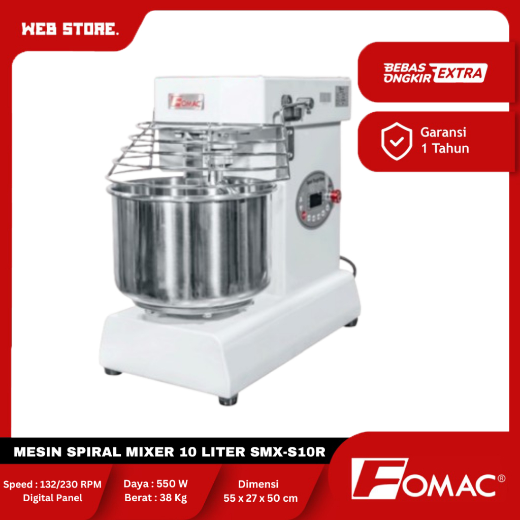 Jual Spiral Mixer Fomac SMX-S10R Mesin Pengaduk Adonan Spiral Roti ...