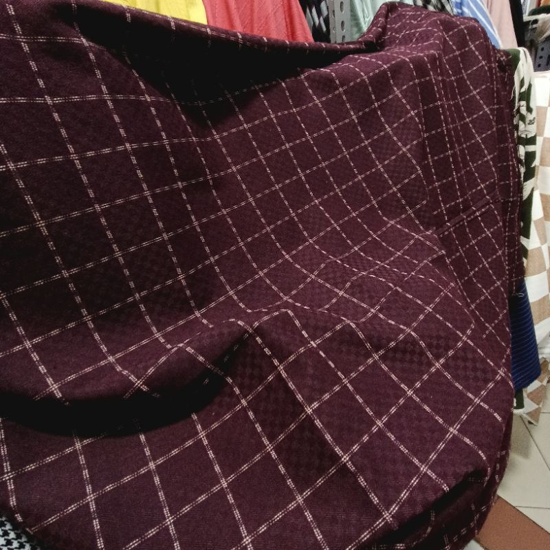 Jual kain semi wool premium - bahan semi wool motif (harga tertera per ...