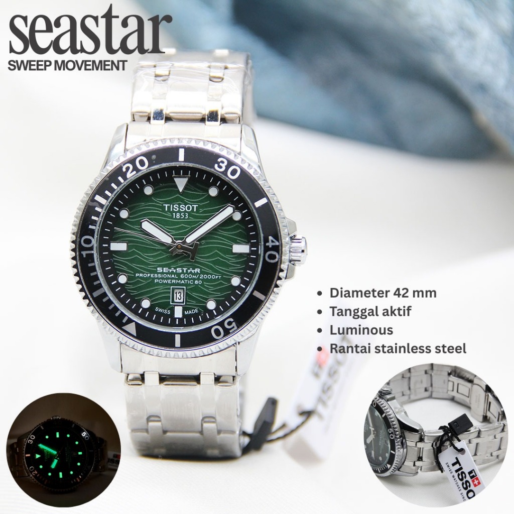 Jual Jam Tangan Sultan Pria Tissot Seastar Sweep Movement Stainless ...