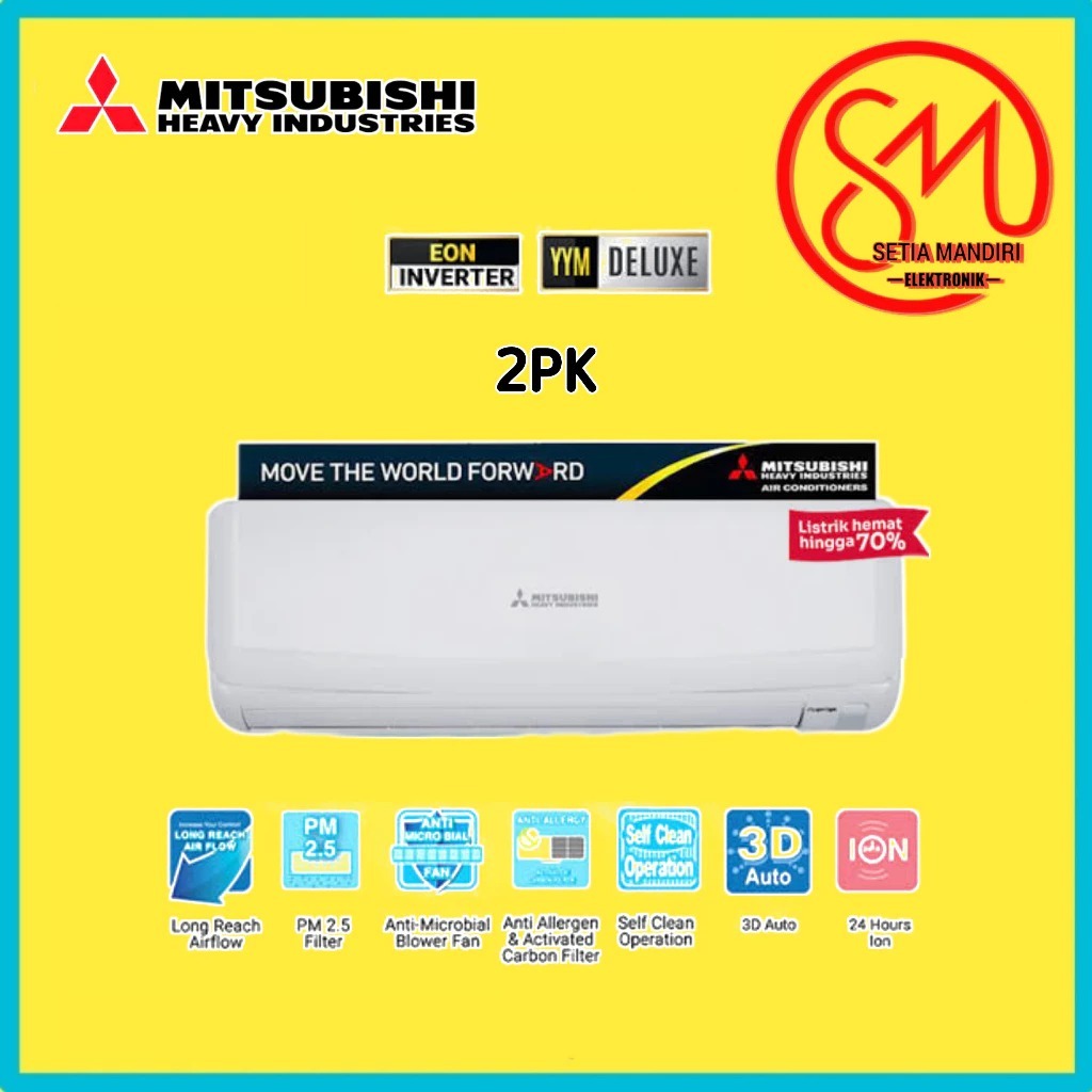 Jual AC MITSUBISHI YYM DELUXE 1PK 1.5PK 2PK EON Inverter Low Watt 1 1.5 ...