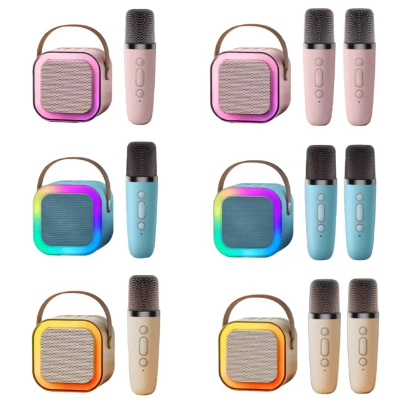 Jual LED Bluetooth Mini Speaker Karaoke Speaker Portable With Mic MP3 ...