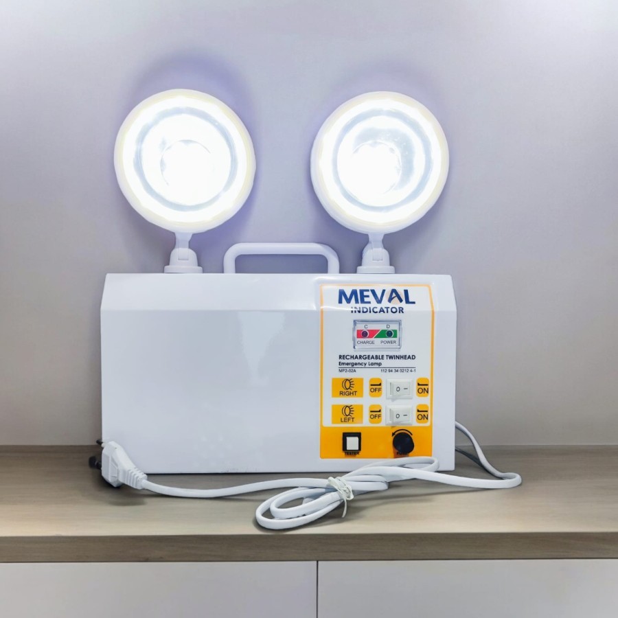 Jual Lampu Emergency Rechargeable Meval Twinhead MP2-02A | Shopee Indonesia