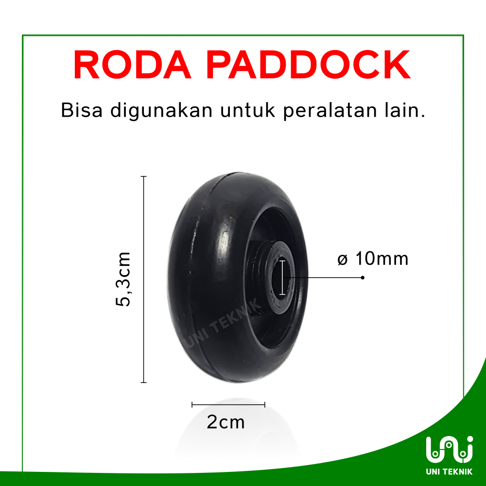 Jual Roda plastik 5,3cm untuk roda paddock dan sejenisnya, lubang as ...