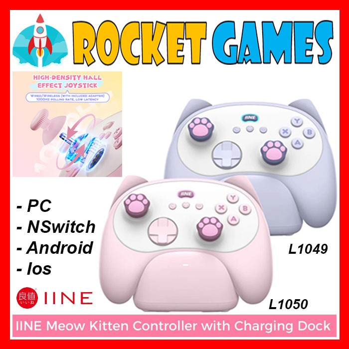 Jual IINE Meow Kitten Wireless Controller with Charging Dock for PC ...