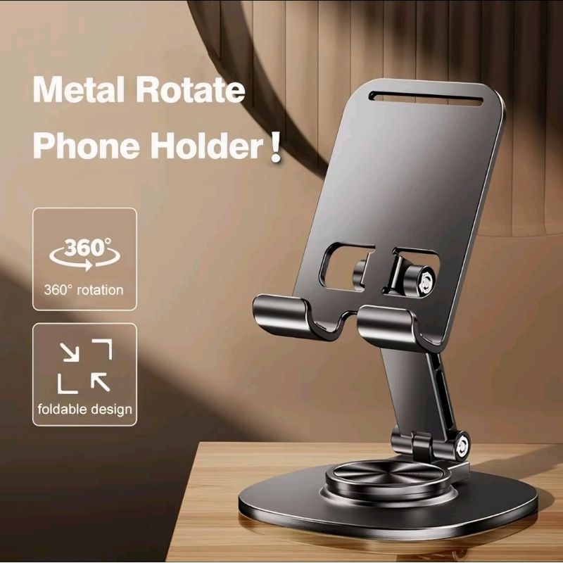 T13 360 Rotasi Full Metal Aluminium Phone Stand Holder Hp Folding  Dekstop Holder Phone Dudukan Hp Berdiri Holder Hp Meja