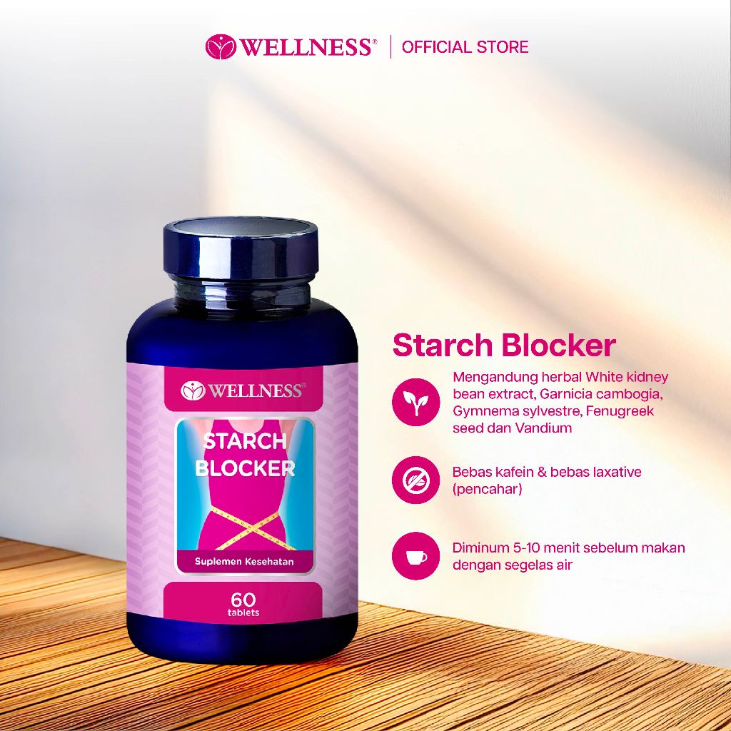 Jual Wellness Starch Blocker - 60 Tablets | Shopee Indonesia