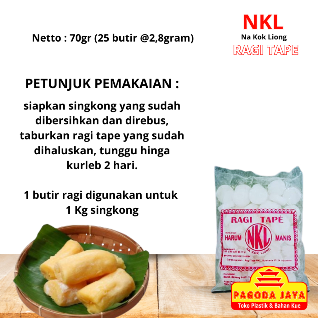 Jual Ragi Tape NKL 70 gram (25 biji) | Shopee Indonesia