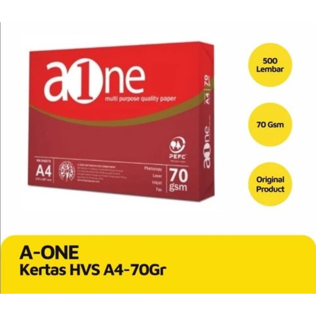 Jual [1rim] KERTAS A-One Kertas A4-70Gram HVS A4-500 Lembar Original