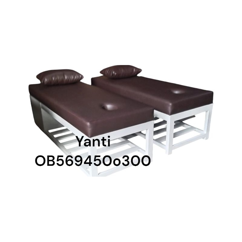 Jual bed massage bahan kayu warna caramel ready stok,ranjang massage ...
