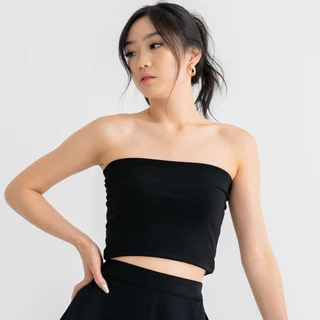 NZINGA Beau | Crop Tube Top Polos  - Baju Tanpa Tali Stretch Fit Elegan | All size dan Big Size