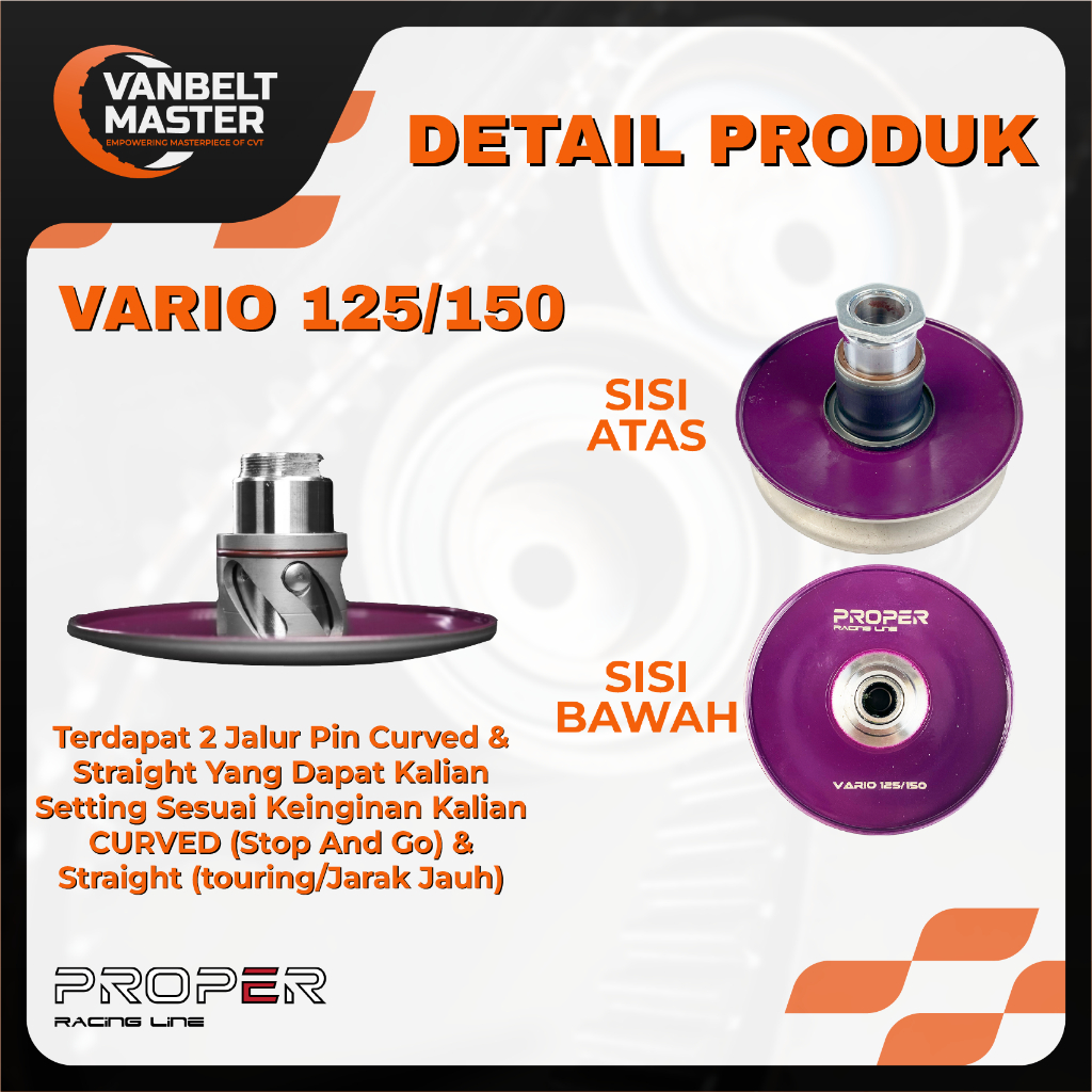 Jual Proper Pulley Pully Puli Belakang Only Vario 125 150 eSP Led K35 ...
