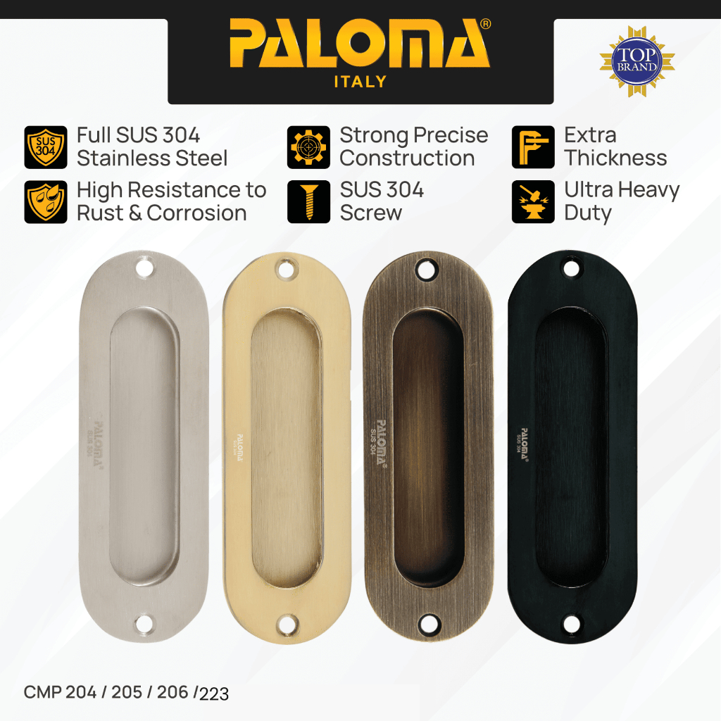 Jual PALOMA Gagang Pintu Door Handle Sliding Comen Flush Tanam Geser ...