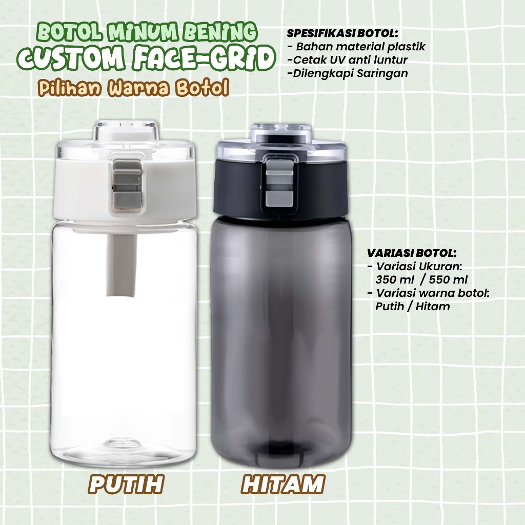 Jual BOTOL MINUM BENING - BOTOL CUSTOM FOTO FACE-GRID WAJAH DAN NAMA ...