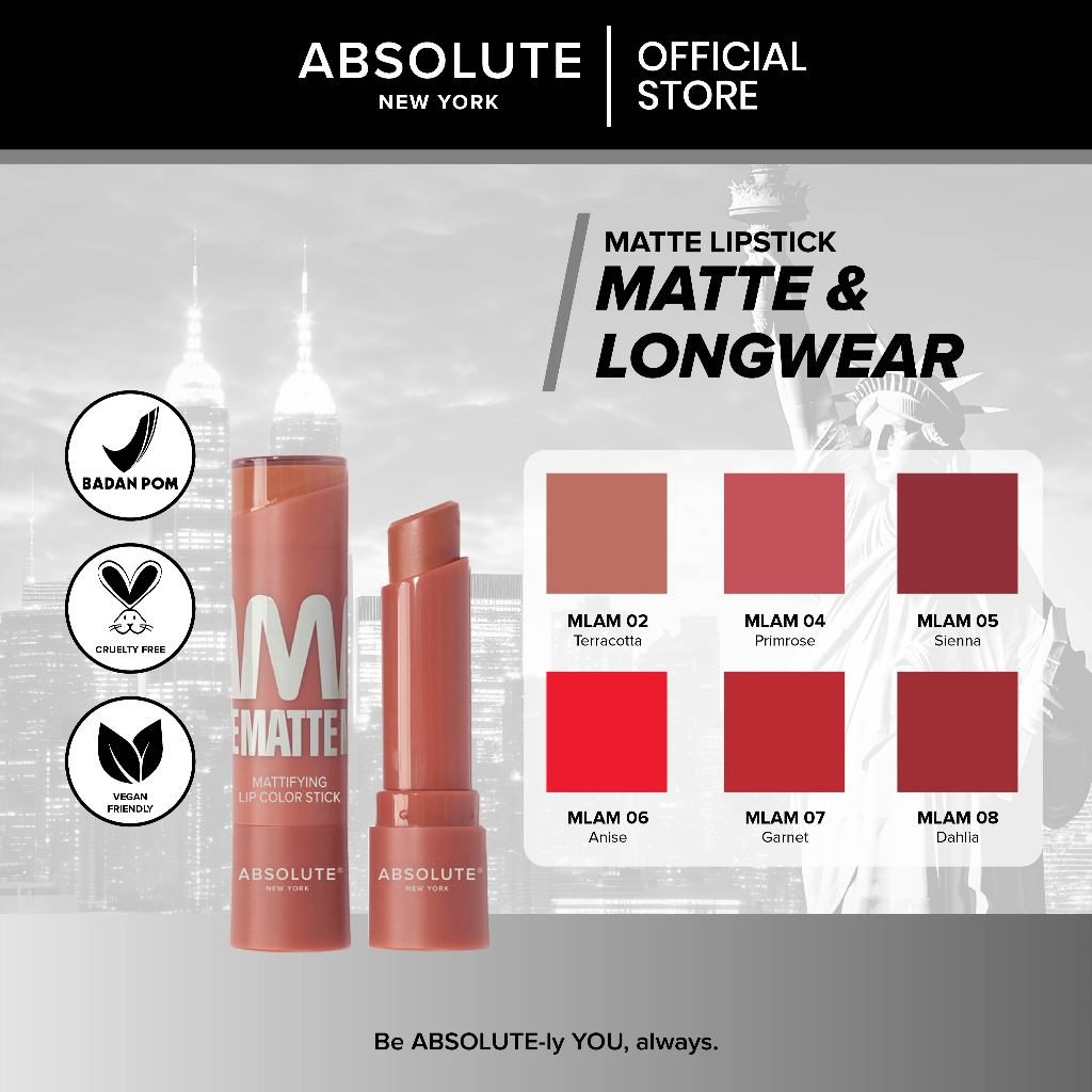 Jual Absolute New York Matte Lipstick | Shopee Indonesia