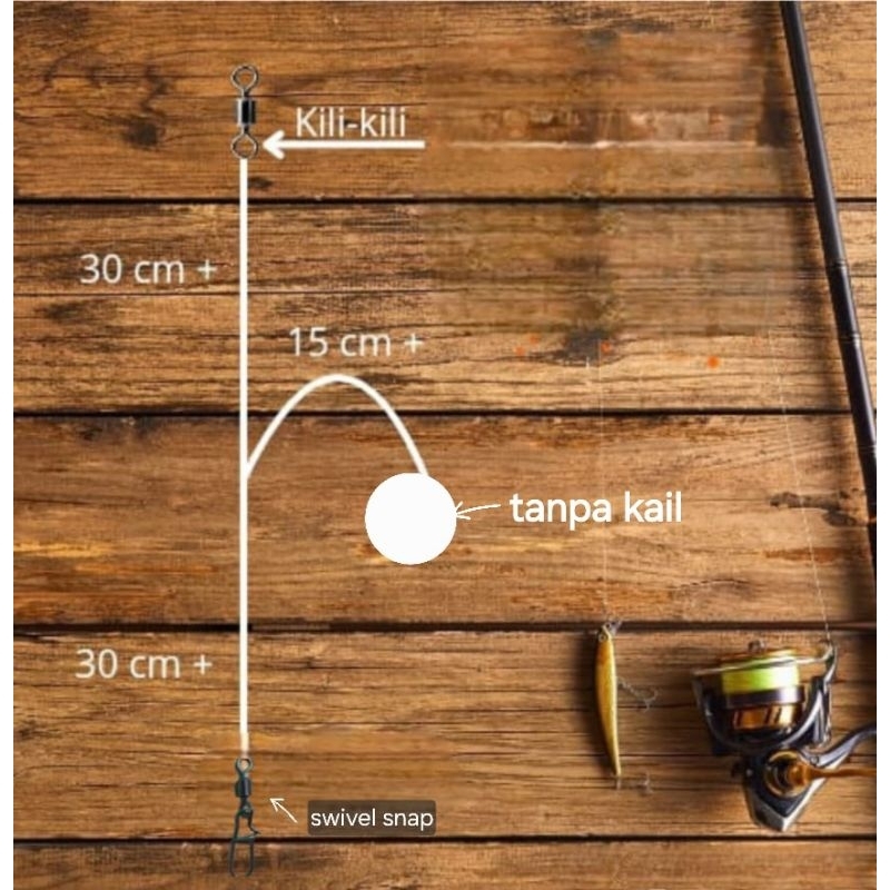 Jual Rangkaian pancing dasaran 1 cabang senar flurocarbon tanpa kail ...