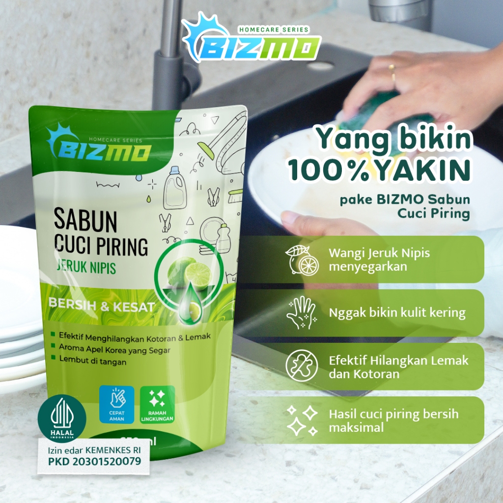 Jual BIZMO Sabun Cuci Piring Aroma Jeruk Nipis 650 ml - Membersihkan ...