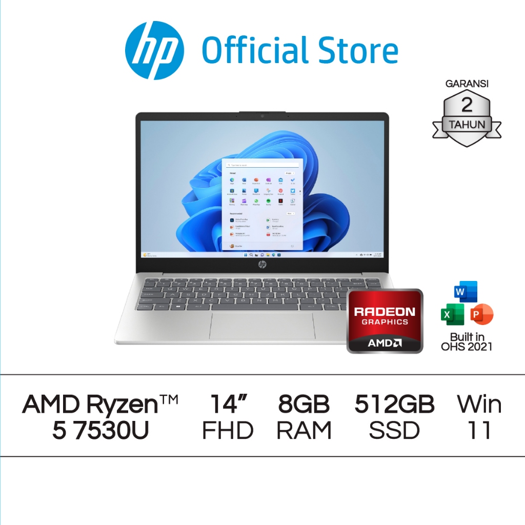Jual Laptop HP AMD Ryzen 5 Radeon 8GB RAM 512GB SSD Silver / Gold ...