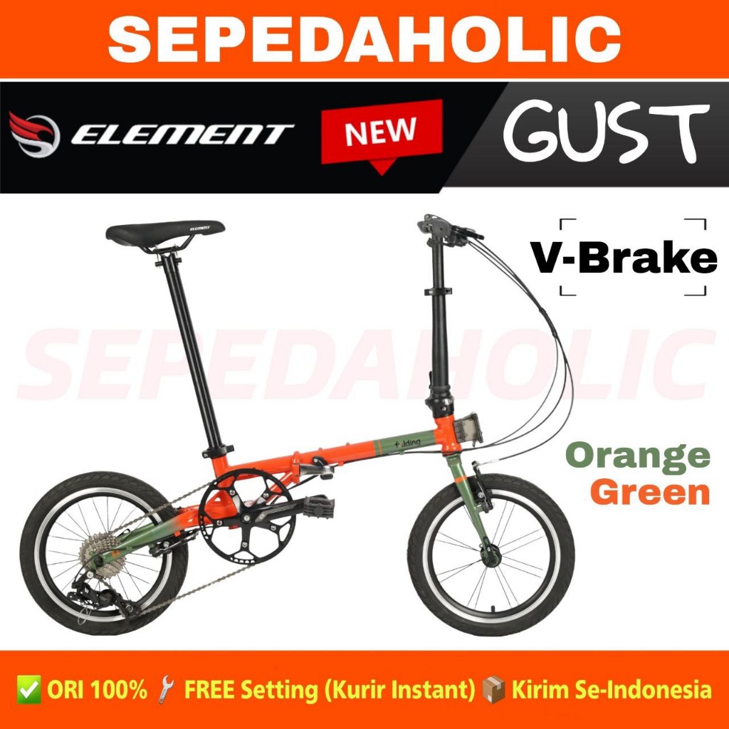 Jual Sepeda Lipat ELEMENT GUST VBRAKE Ukuran 16 Inch Chromoly 10 Speed ...
