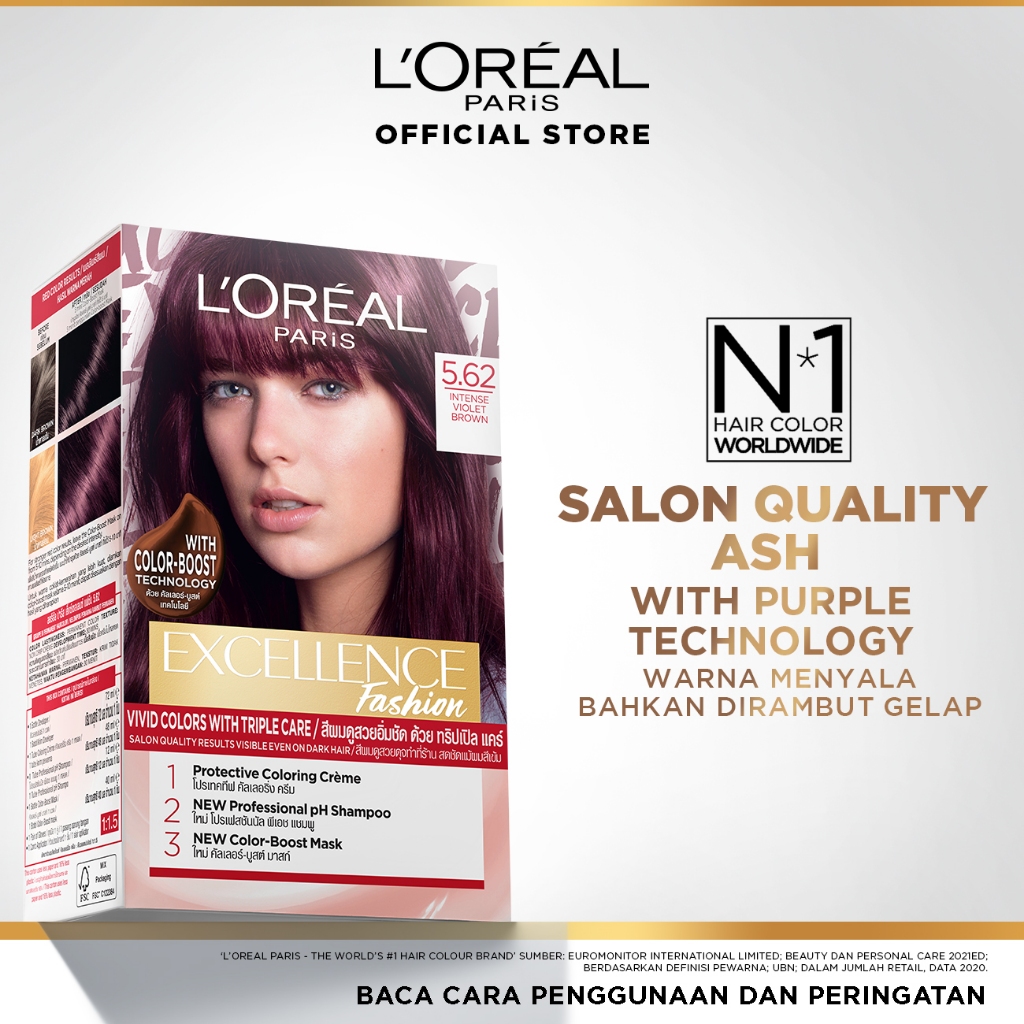Jual L'Oreal Paris Excellence Fashion Sparkling Visible Hair Color 5.62 ...