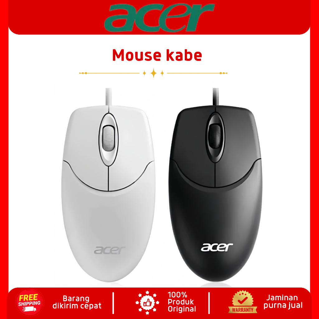 Jual Acer M117 Mouse Kabel - Klik Senyap | Respons Instan | Ideal untuk ...
