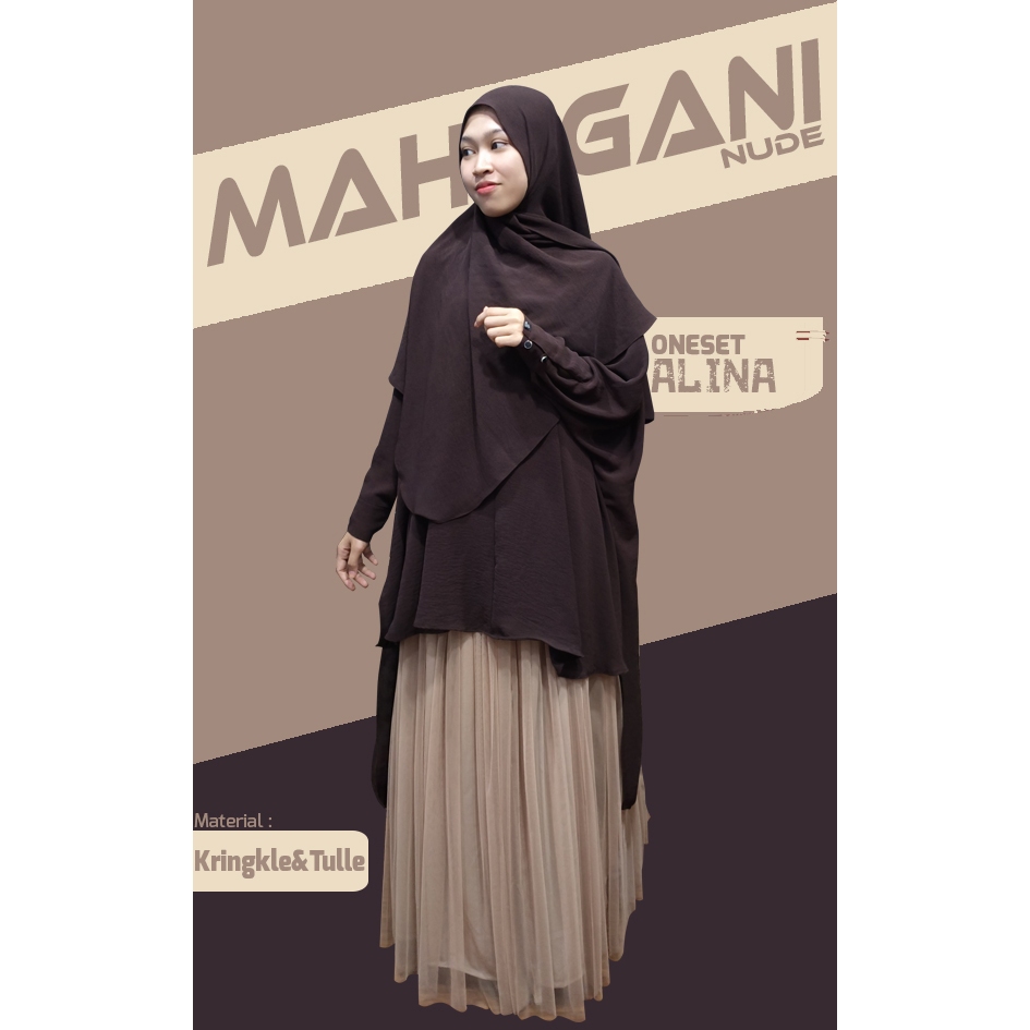 Jual (CRS) Gamis Oneset Alina Exclusive (Tunik + Rok + Hijab) | Shopee ...