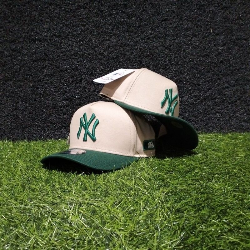 Jual Topi New York NY Hijau Krem Full Tag MLB High Quality Premium ...