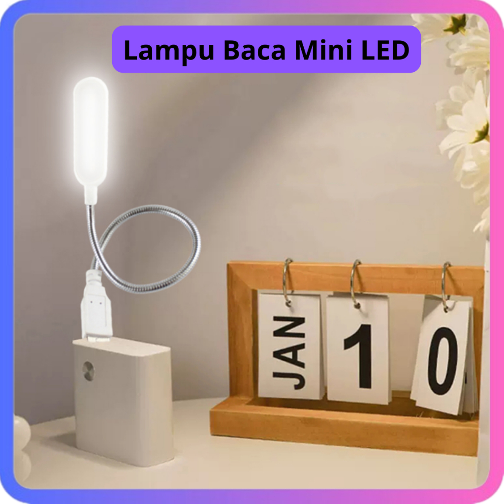 Jual TAFFLED LAMPU BACA MINI LED READING LAMP FLEXIBLE USB PLUG 5V ...